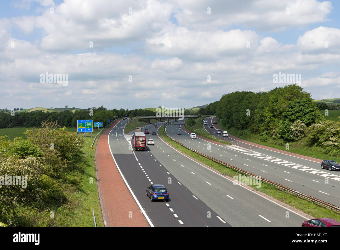 The M6 Motorway in Lancashire UK Stock Photo