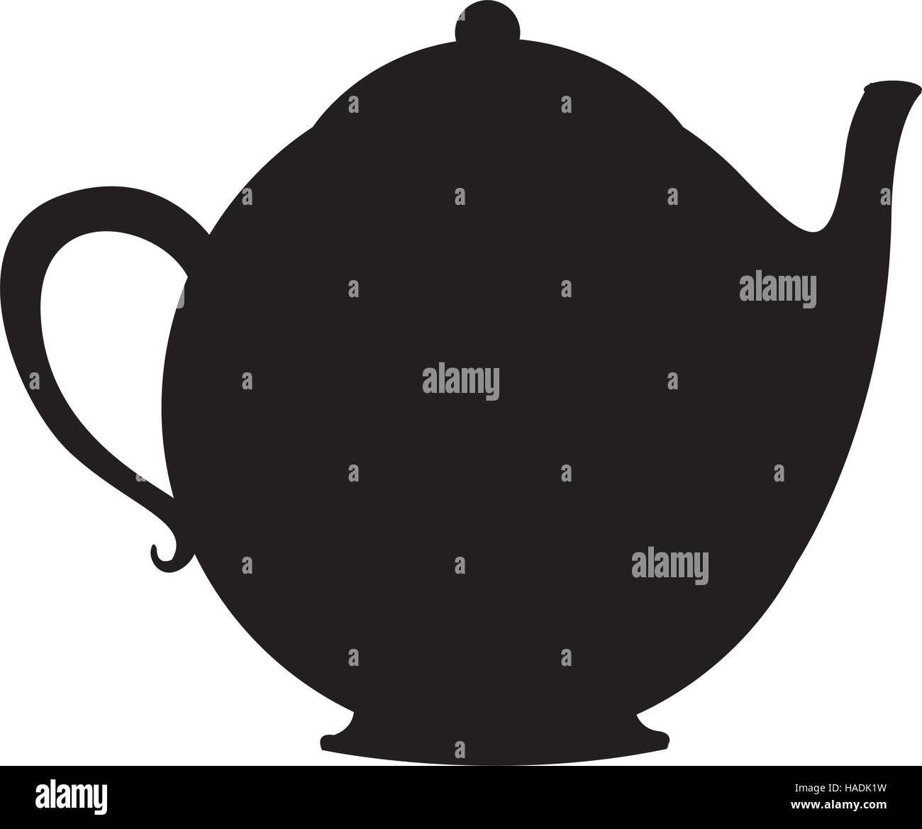 monochrome silhouette with tea kettle vector illustration Stock Vector ...