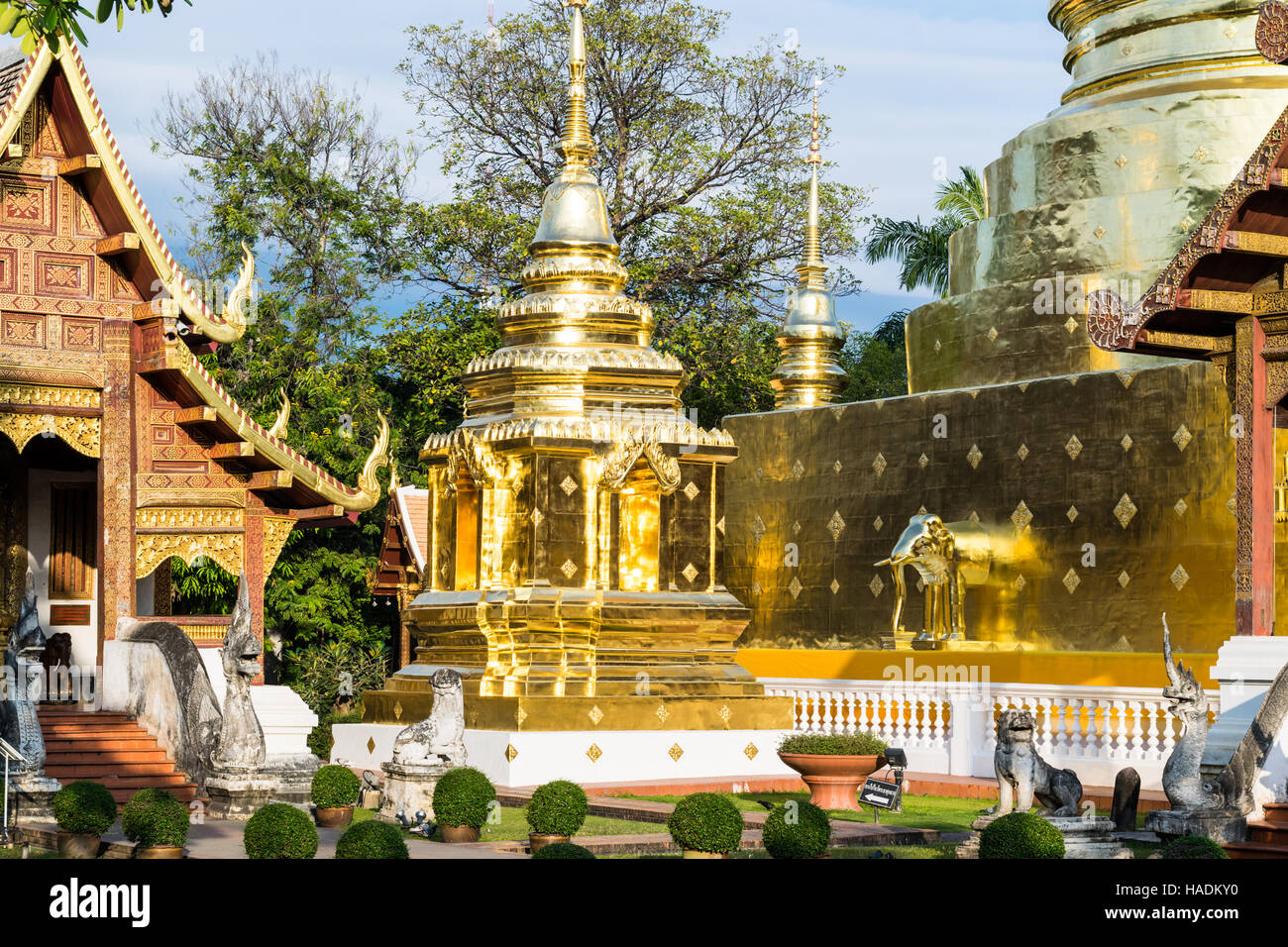 Wat Phra Singh, Buddhist temple, Chiang Mai, Thailand, November 2016 Stock Photo