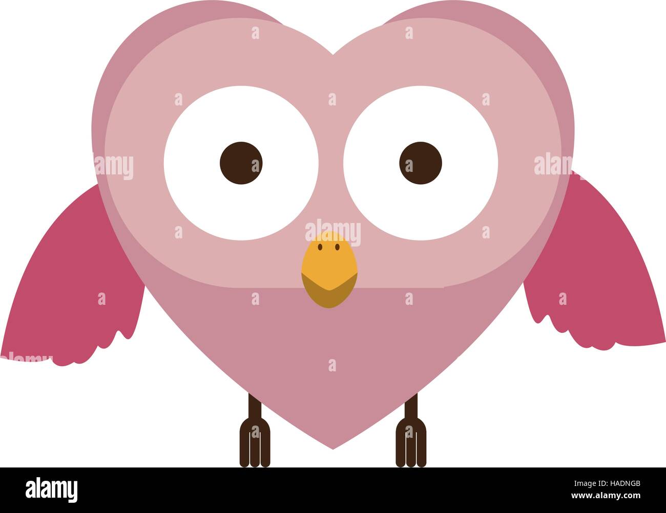 Pink Owl Cute Cartoon Character Vector Illustration Stock Vector