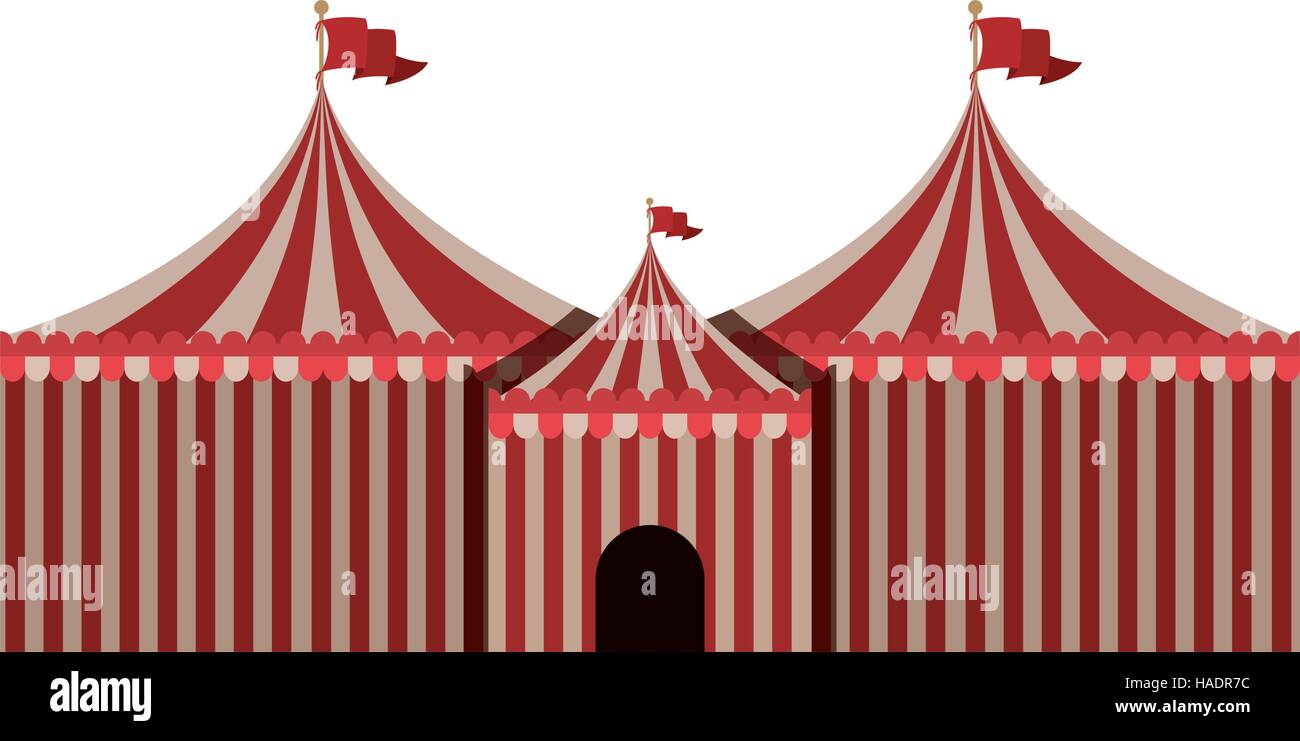 big red and white circus tent icon vector illustration Stock Vector ...