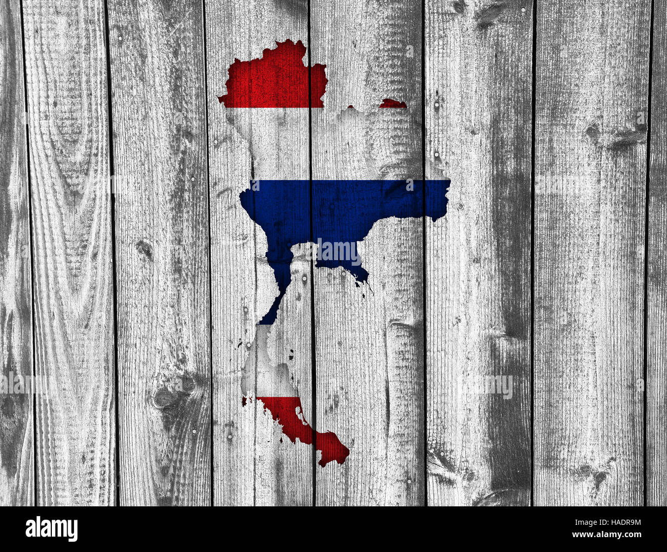 Map and flag of Thailand on weathered wood Stock Photo - Alamy