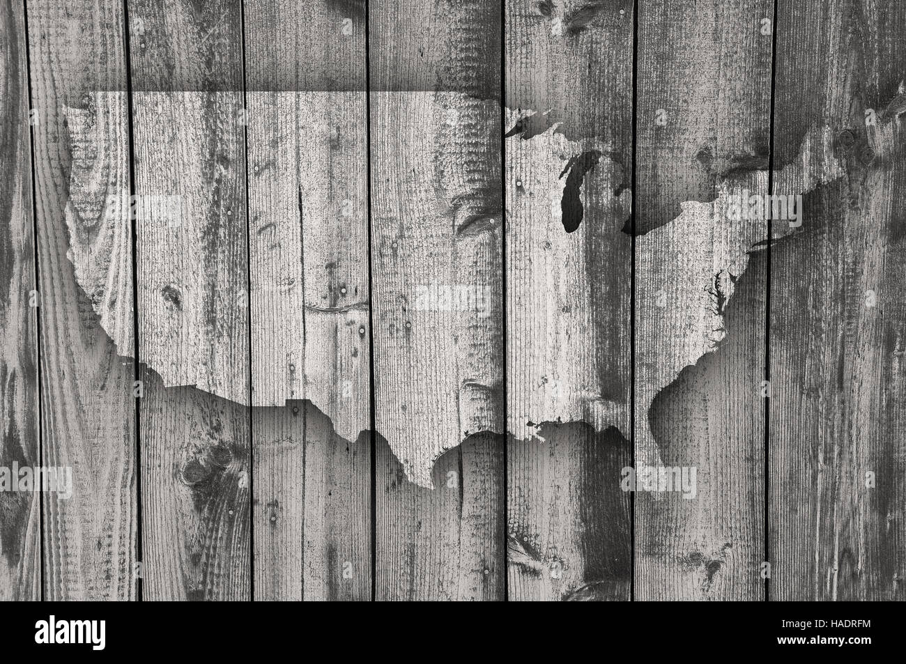 Map of the USA on weathered wood Stock Photo - Alamy