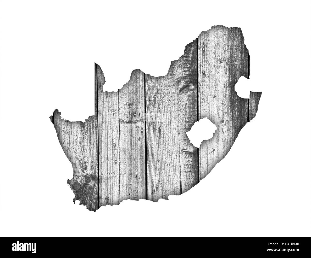 Map of South Africa on weathered wood Stock Photo - Alamy