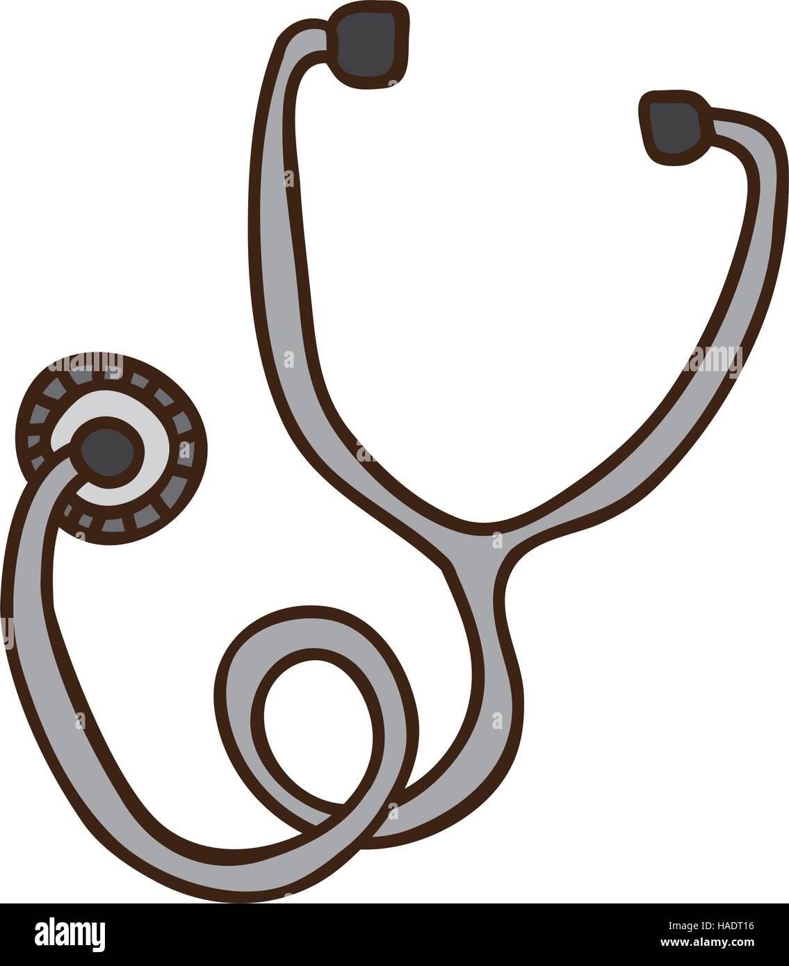 gray stethoscope medical with auriculars vector illustration Stock Vector