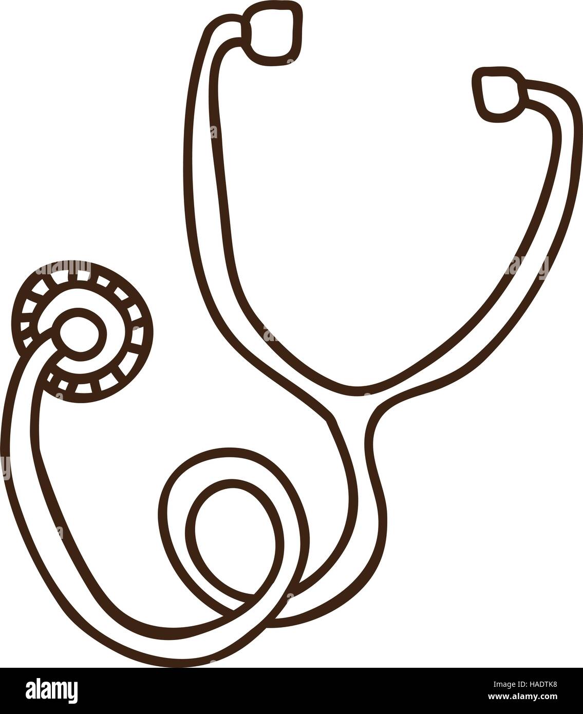 silhouette stethoscope medical with auriculars vector illustration Stock Vector