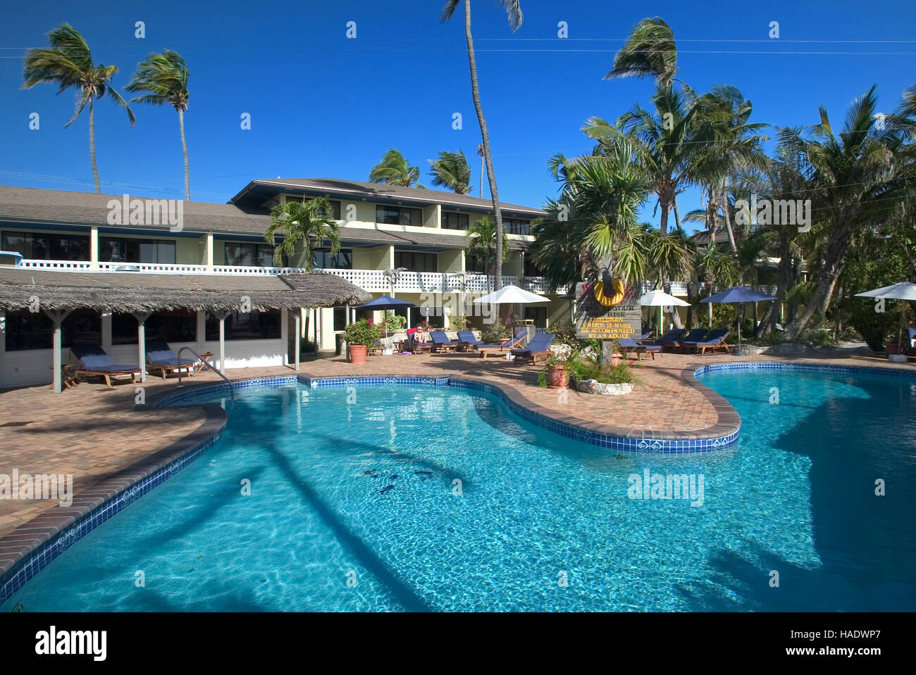 Big Game Resort in Alice Town on the tiny Caribbean island of Bimini, Bahamas. Stock Photo