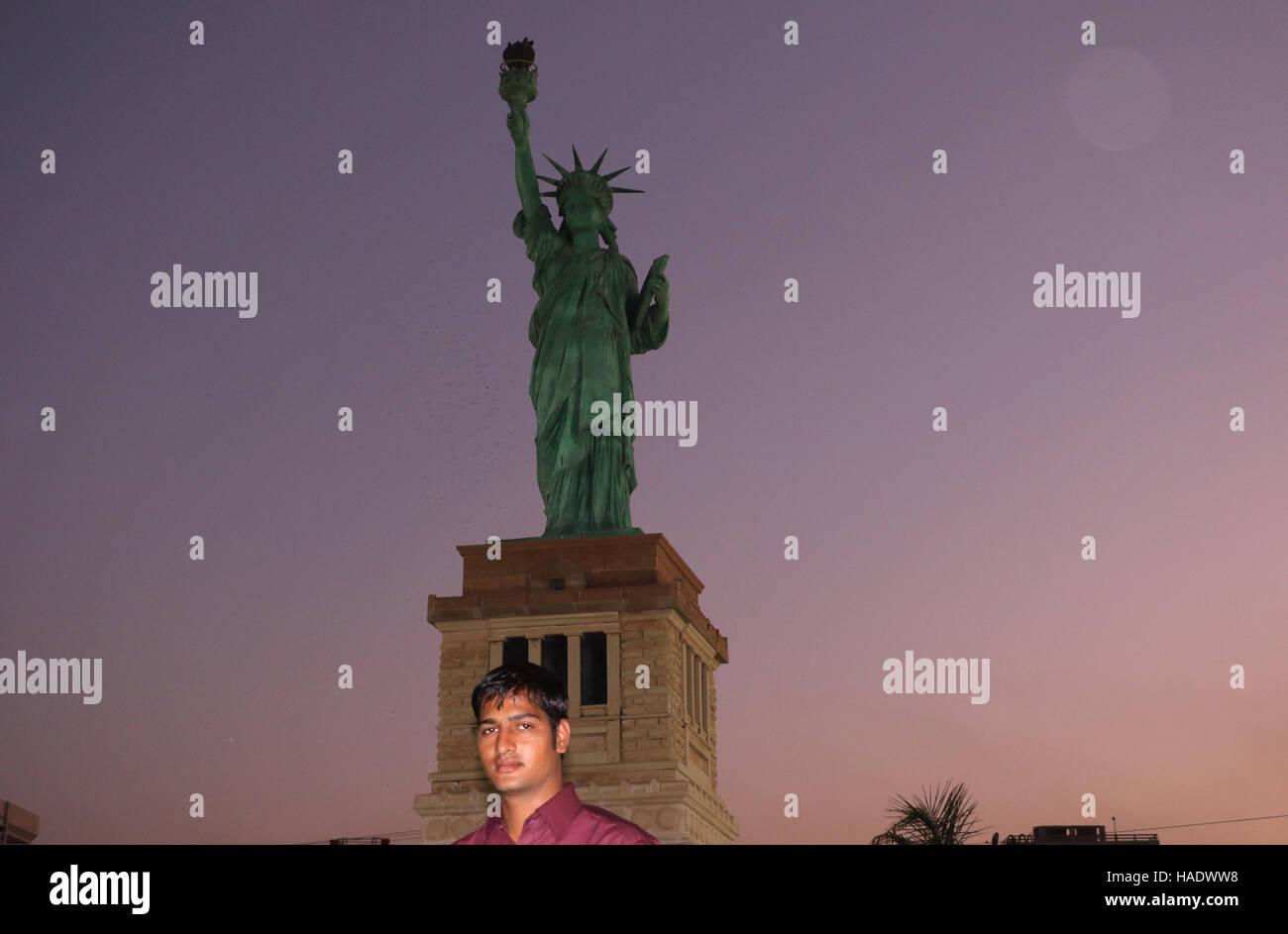 The replica of Statue of Liberty Stock Photo - Alamy