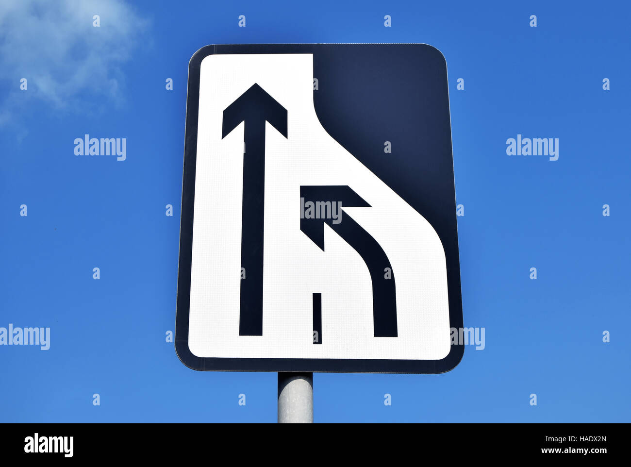 Road sign in Walsall city center on the blue sky Stock Photo