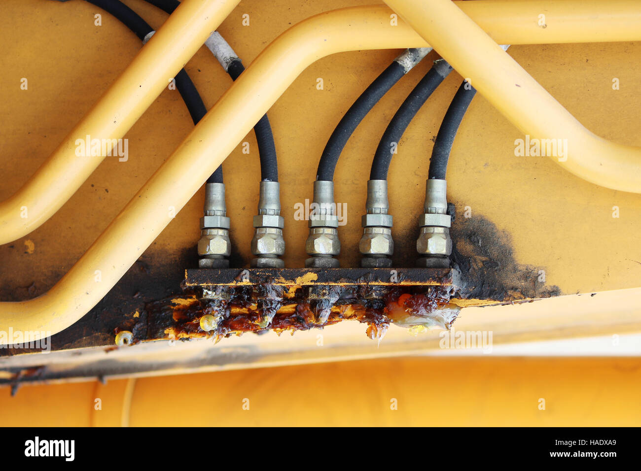 the structure of the hydraulic system of the bulldozer Stock Photo Alamy