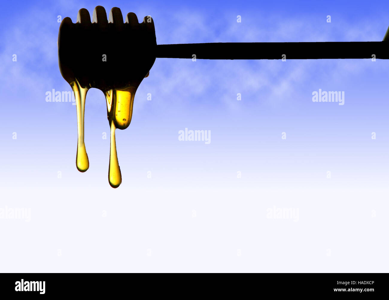Honey drips from a honey wand, honey dipper Stock Photo Alamy