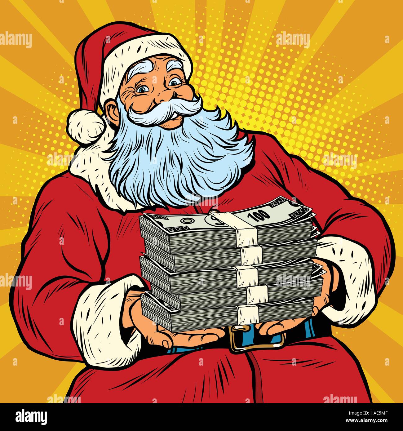 Santa Claus with money Stock Vector