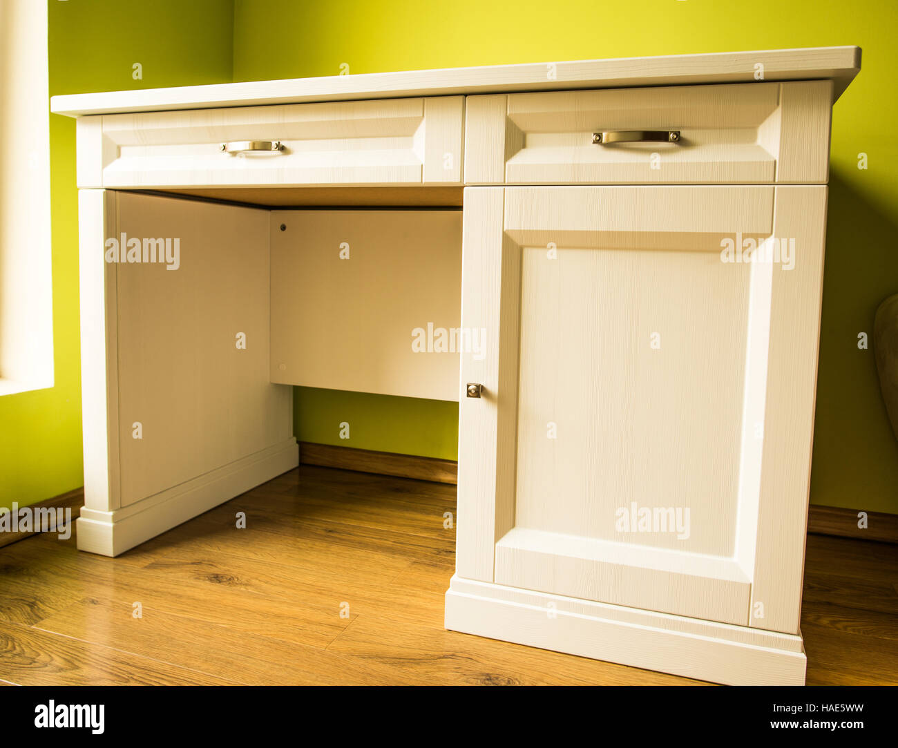 Beautiful wood desk Stock Photo - Alamy