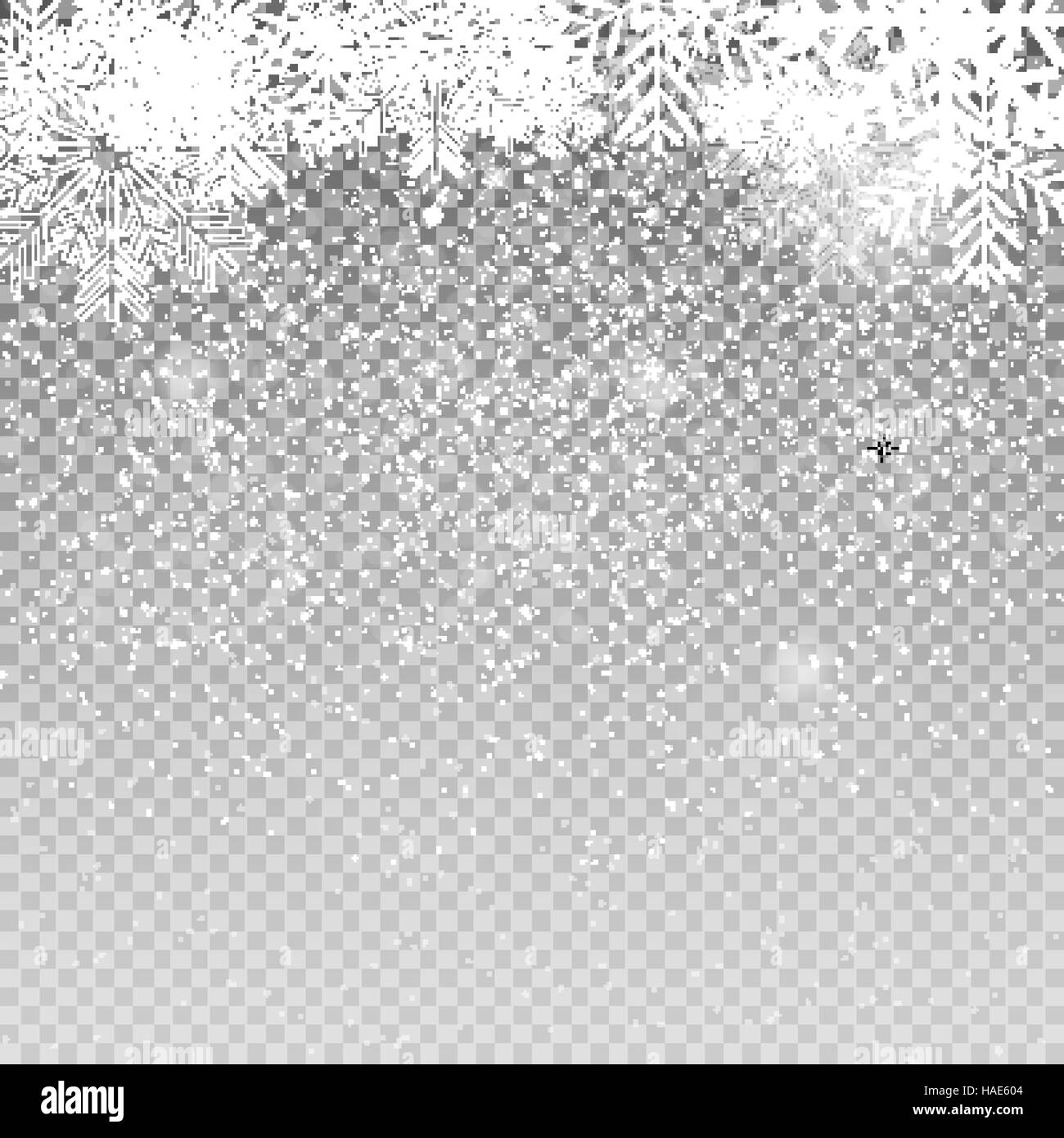 Falling Shining Snowflakes and Snow on Transparent Background ...