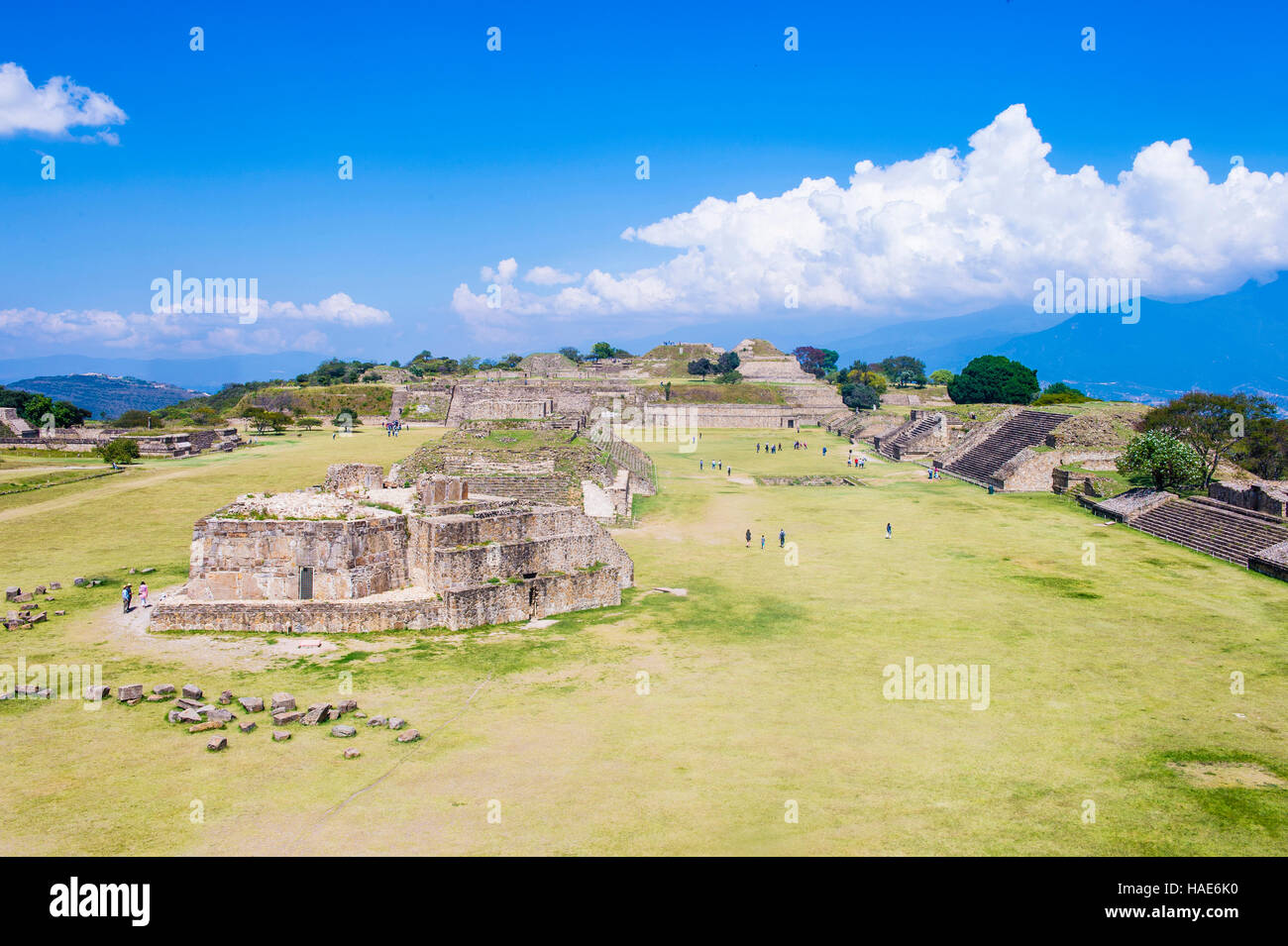 The ruins of the Zapotec city of Monte Alban in Oaxaca, Mexico. The