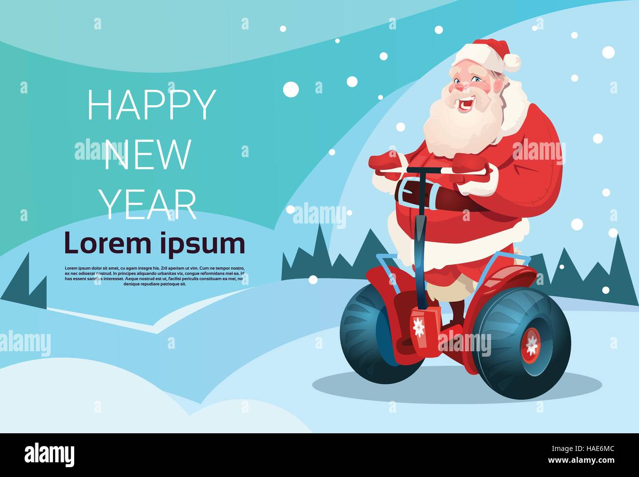 Santa Claus Ride Electric Scooter Christmas Holiday Happy New Year