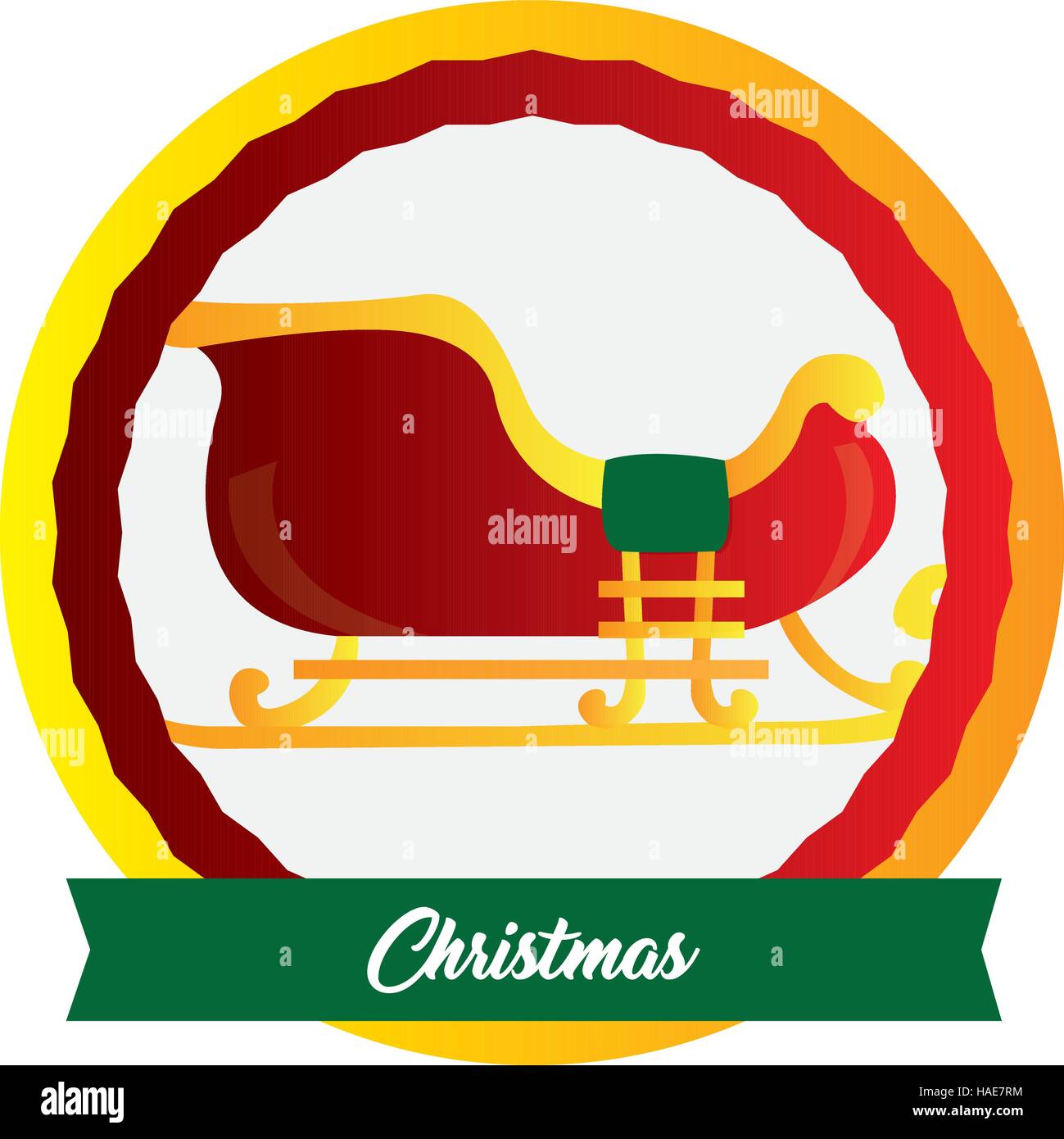 Isolated christmas label with a sledge, Vector illustration Stock ...