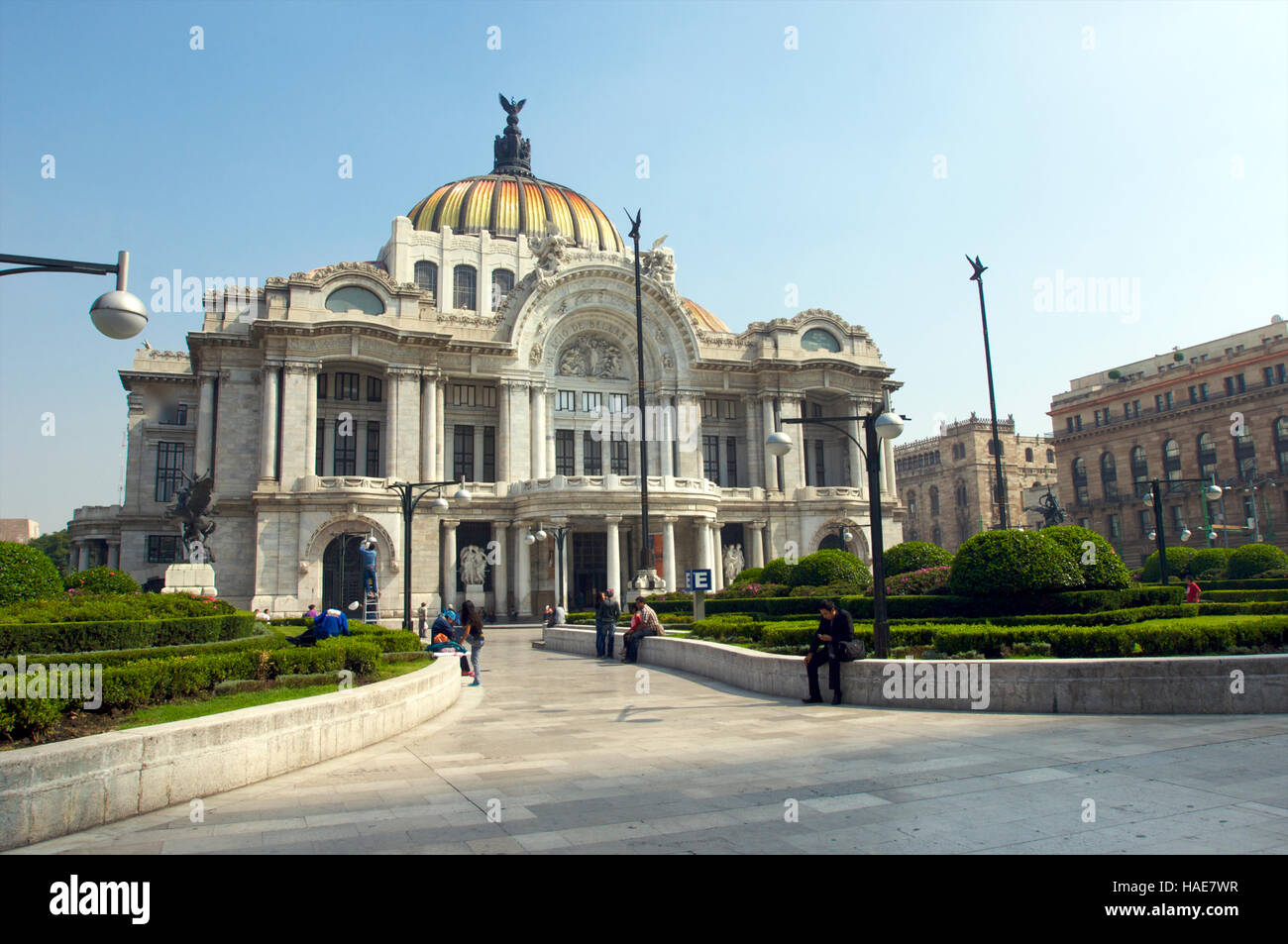 Front view of Palacio de Bellas Artes in Mexico City, Mexico Stock Photo