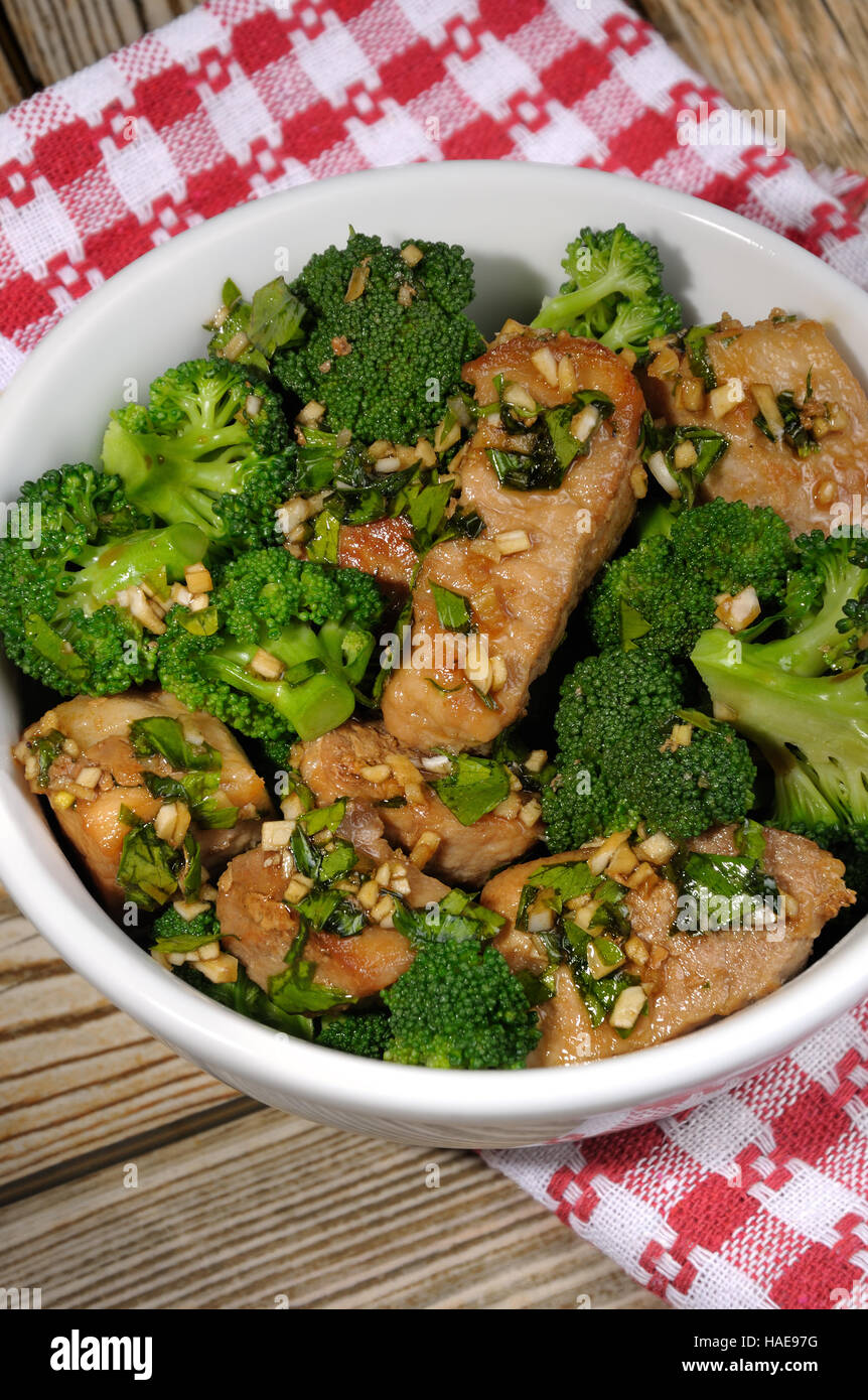 Easy Garlic and Ginger,parsley, Glazed Sticky Pork Stock Photo Alamy