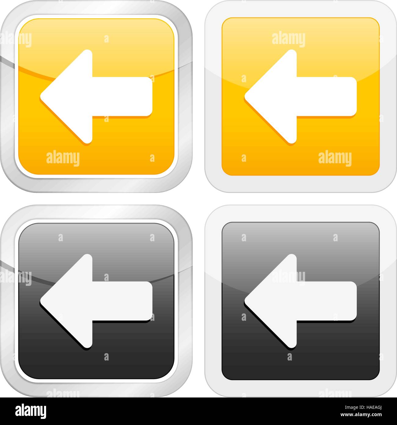 square icon arrow left set on white background. Vector illustration ...