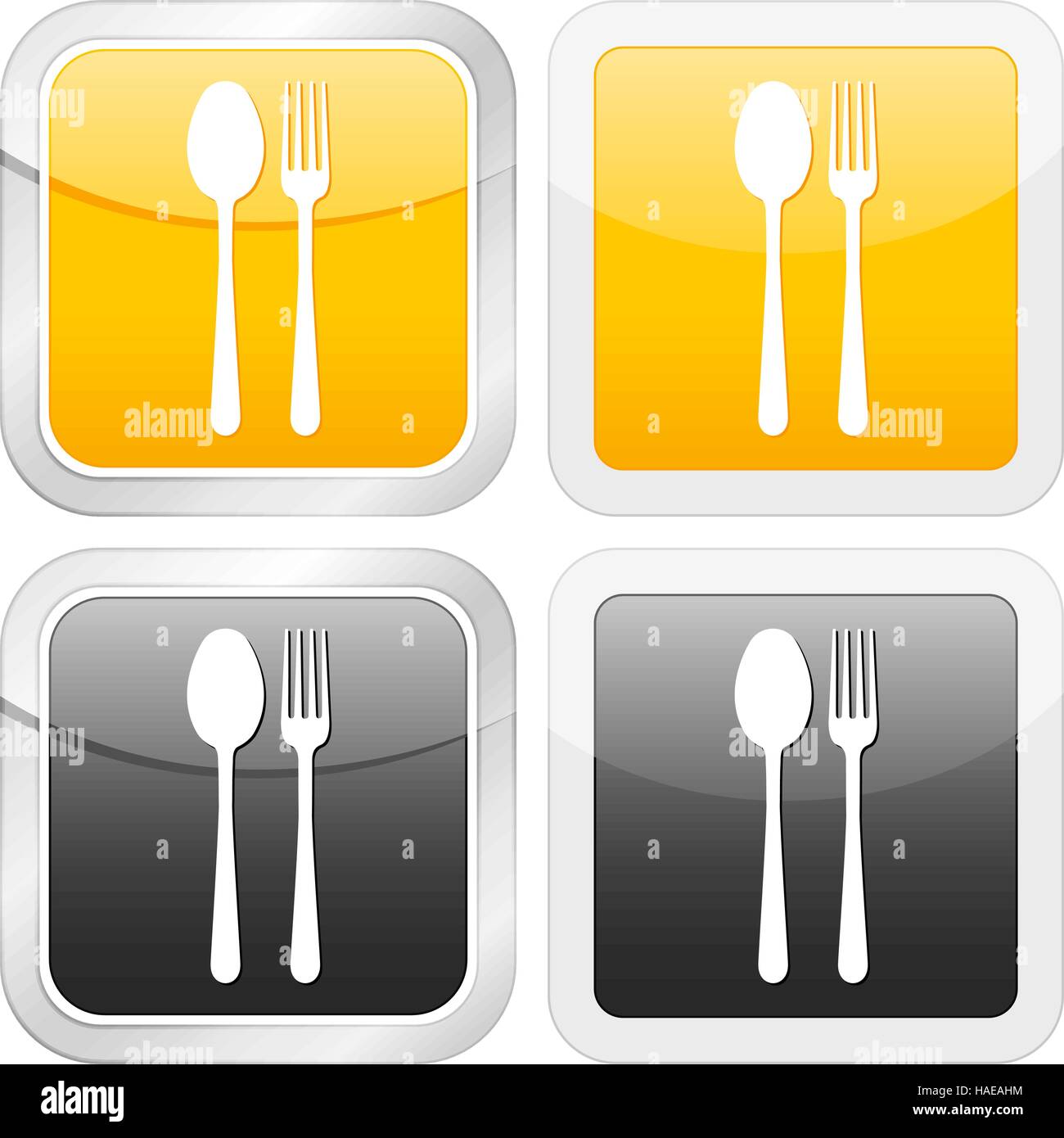 square icon cutlery set on white background. Vector illustration Stock ...