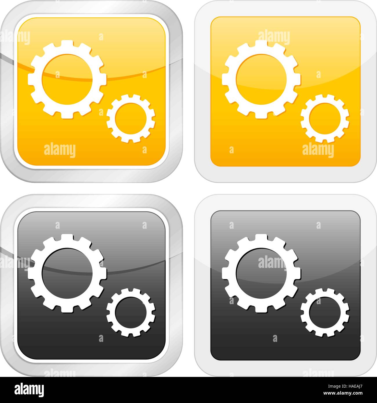 square icon gear set on white background. Vector illustration Stock ...