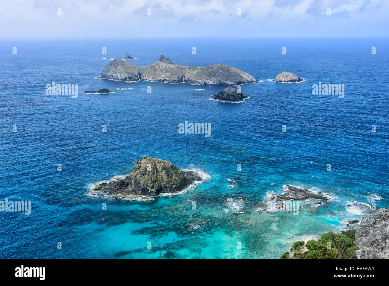 Admiralty Islands seen from Malabar Hill, Lord Howe Island, New South Wales, NSW, Australia Stock Photo