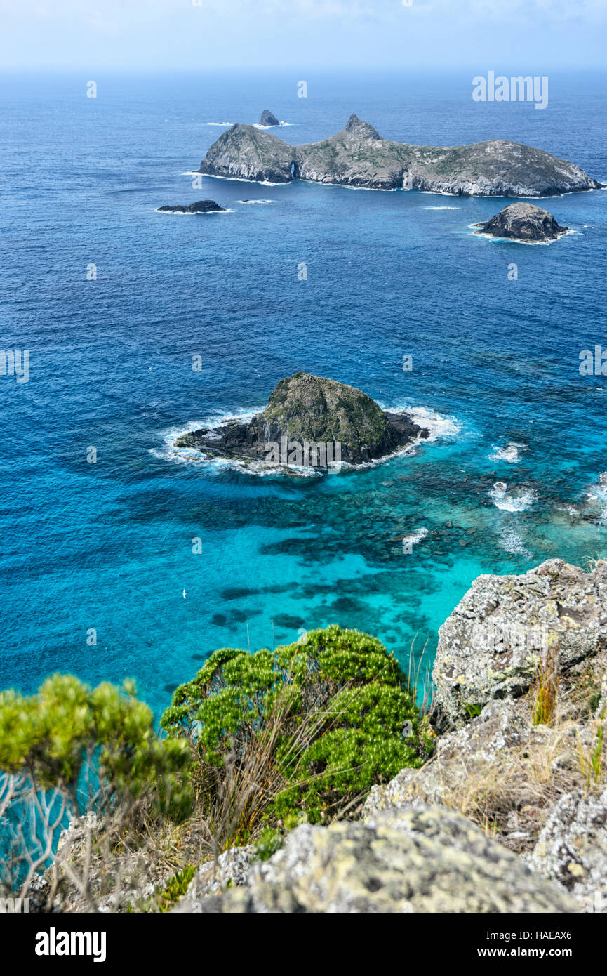 Admiralty Islands seen from Malabar Hill, Lord Howe Island, New South Wales, NSW, Australia Stock Photo