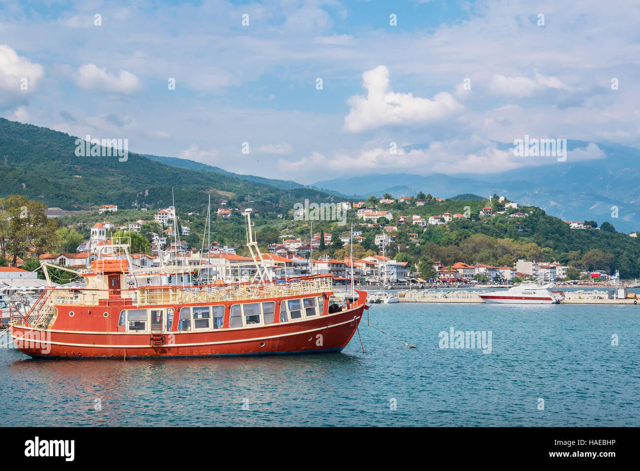Harbour of Platamonas. Macedonia, Greece Stock Photo