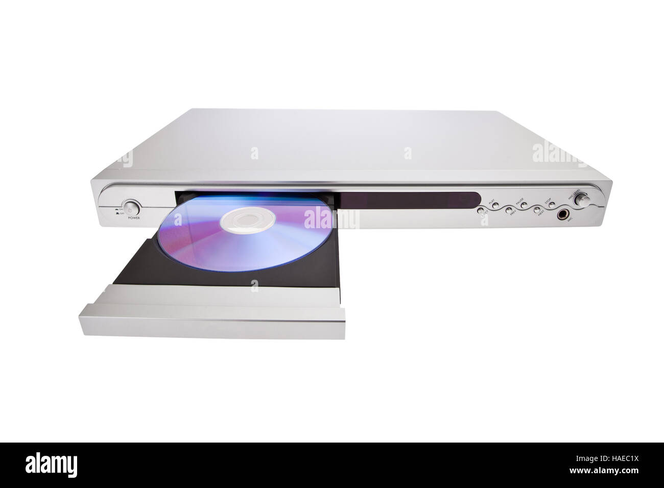 DVD player ejecting disc with isolated on white background Stock Photo Alamy