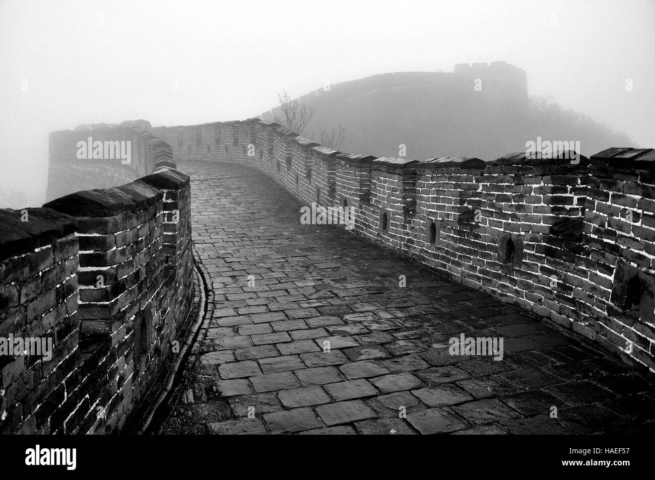 Great Wall in the fog Stock Photo Alamy