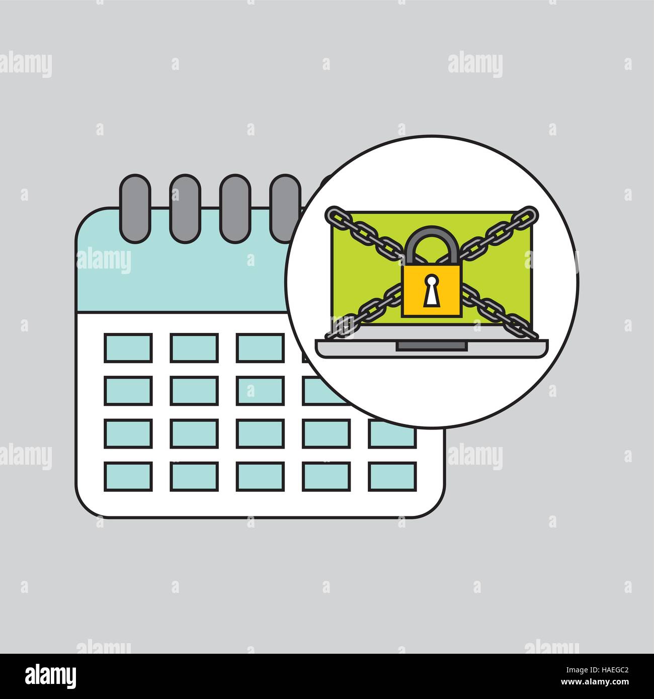 calendar security technology vector illustration eps 10 Stock