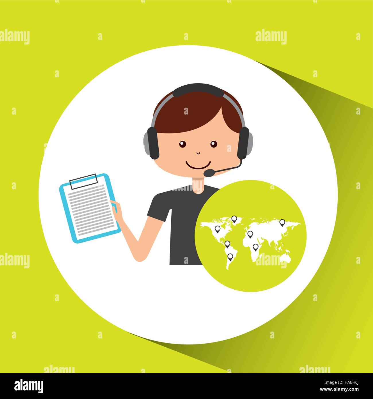 call center support logistic check list vector illustration eps 10 Stock Vector