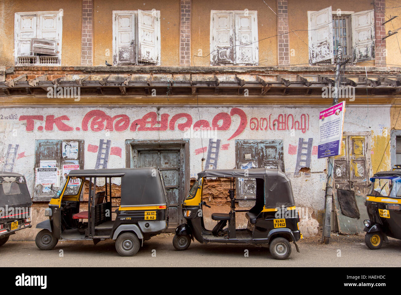 Auto rickshaw stand Stock Photo