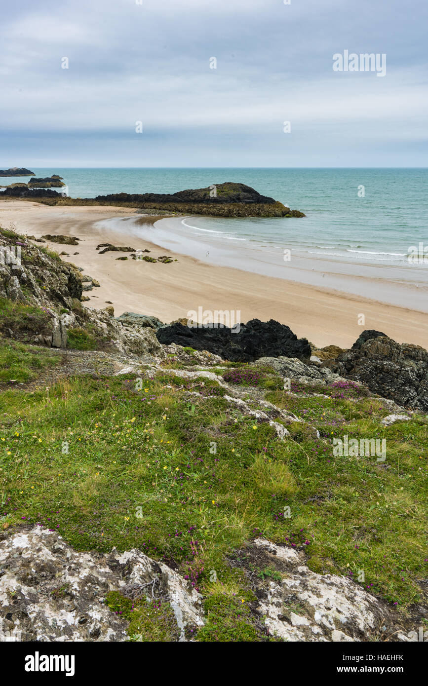 Deserted beach on Llanddwyn Island, Anglesey, Wales Stock Photo