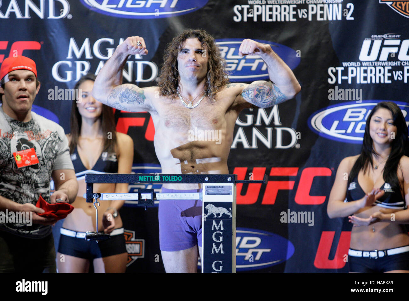Clay Guida at the UFC 94 weigh-ins at the MGM Grand Arena, on January 30, 2009 in Las Vegas, NV. Francis Specker Stock Photo