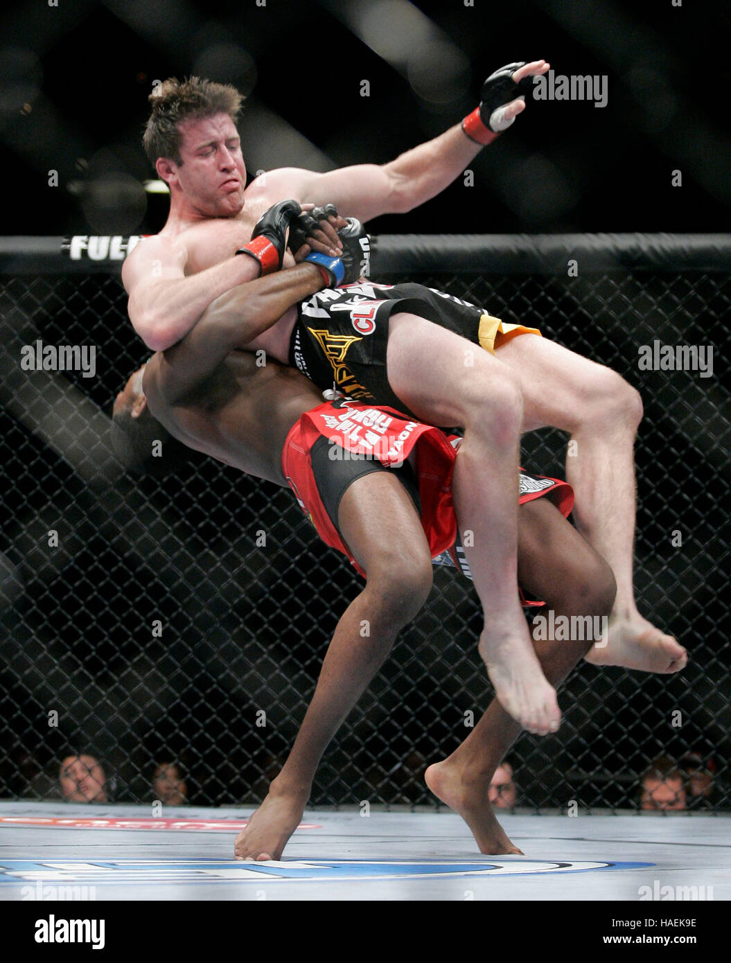 Jon Jones (red shorts) flips Stephan Bonnar during UFC 94 at the MGM Grand  Arena, on January 31, 2009 in Las Vegas, NV. Francis Specker Stock Photo -  Alamy