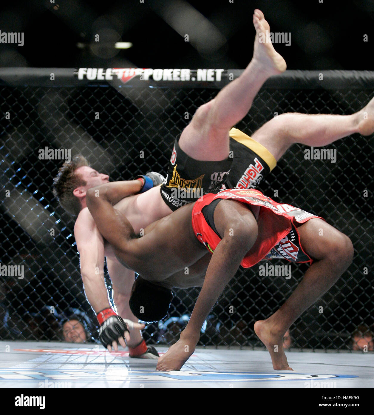 Jon Jones (red shorts) flips Stephan Bonnar during UFC 94 at the MGM Grand  Arena, on January 31, 2009 in Las Vegas, NV. Francis Specker Stock Photo -  Alamy