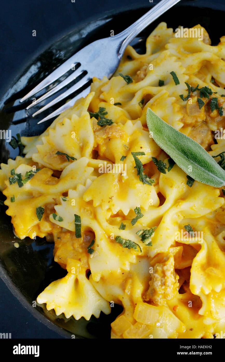 Bow tie pasta alfredo Stock Photo Alamy