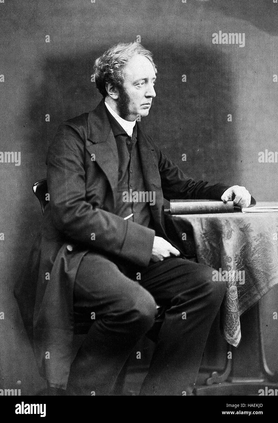 HUGH WELCH DIAMOND (1809-1886) English psychiatrist and photographer in 1856   1856 Iconographic Photographic Society Club album Published: 1856  Copyrighted work available under Creative Commons Attribution only licence CC BY 4.0 http://creativecommons.org/licenses/by/4.0/ Stock Photo