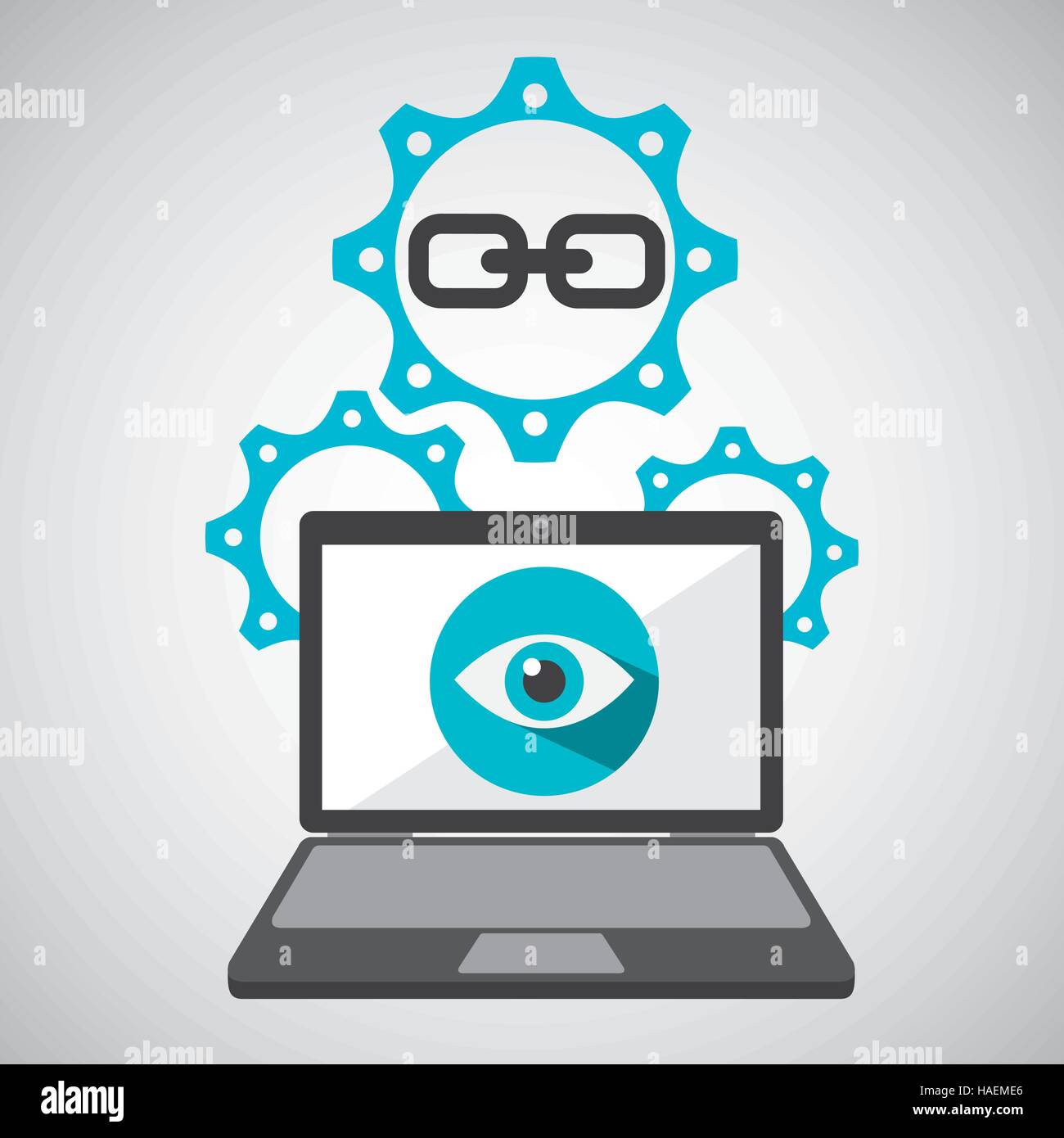 computer security web link social network concept vector illustration ...