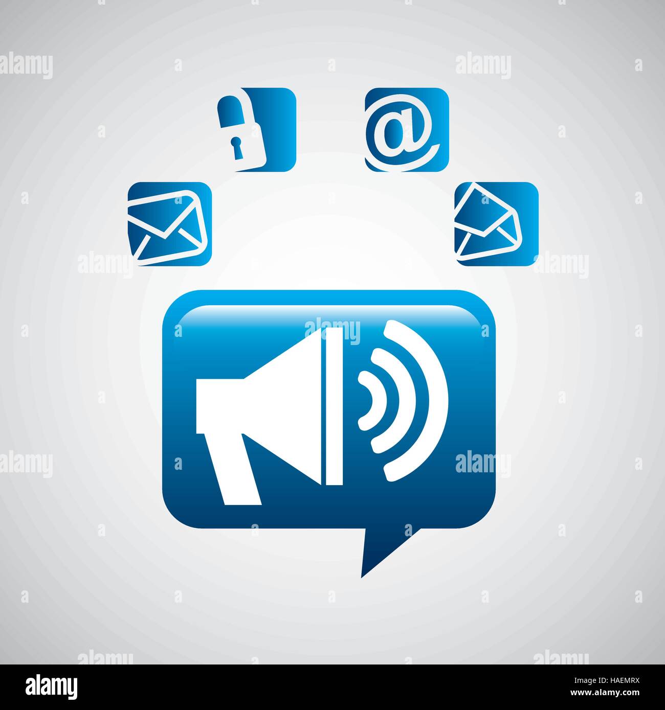 megaphone bubble speech social media vector illustration eps 10 Stock