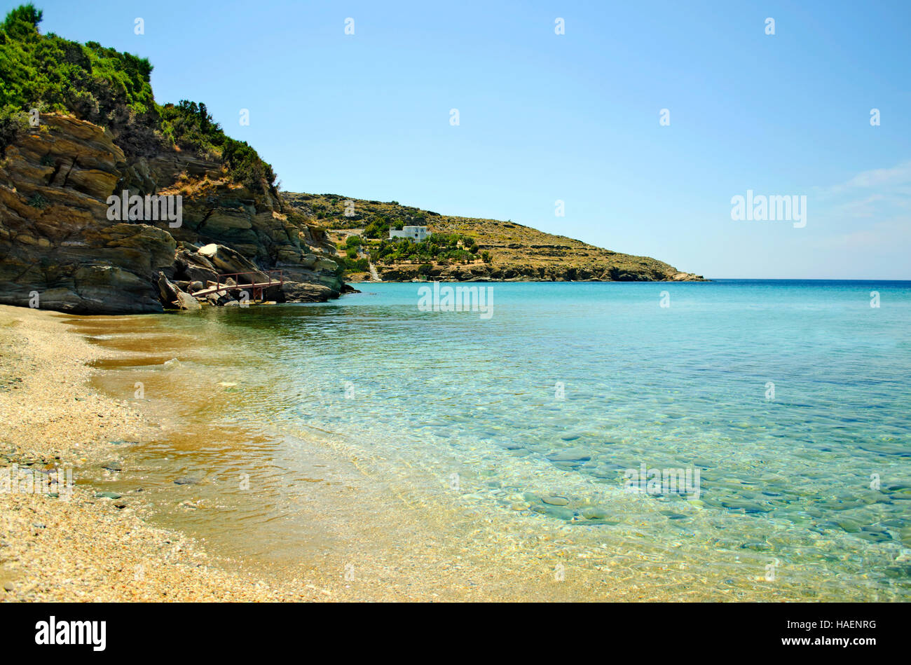 Batsi beach in Andros island Cyclades Greece Stock Photo Alamy