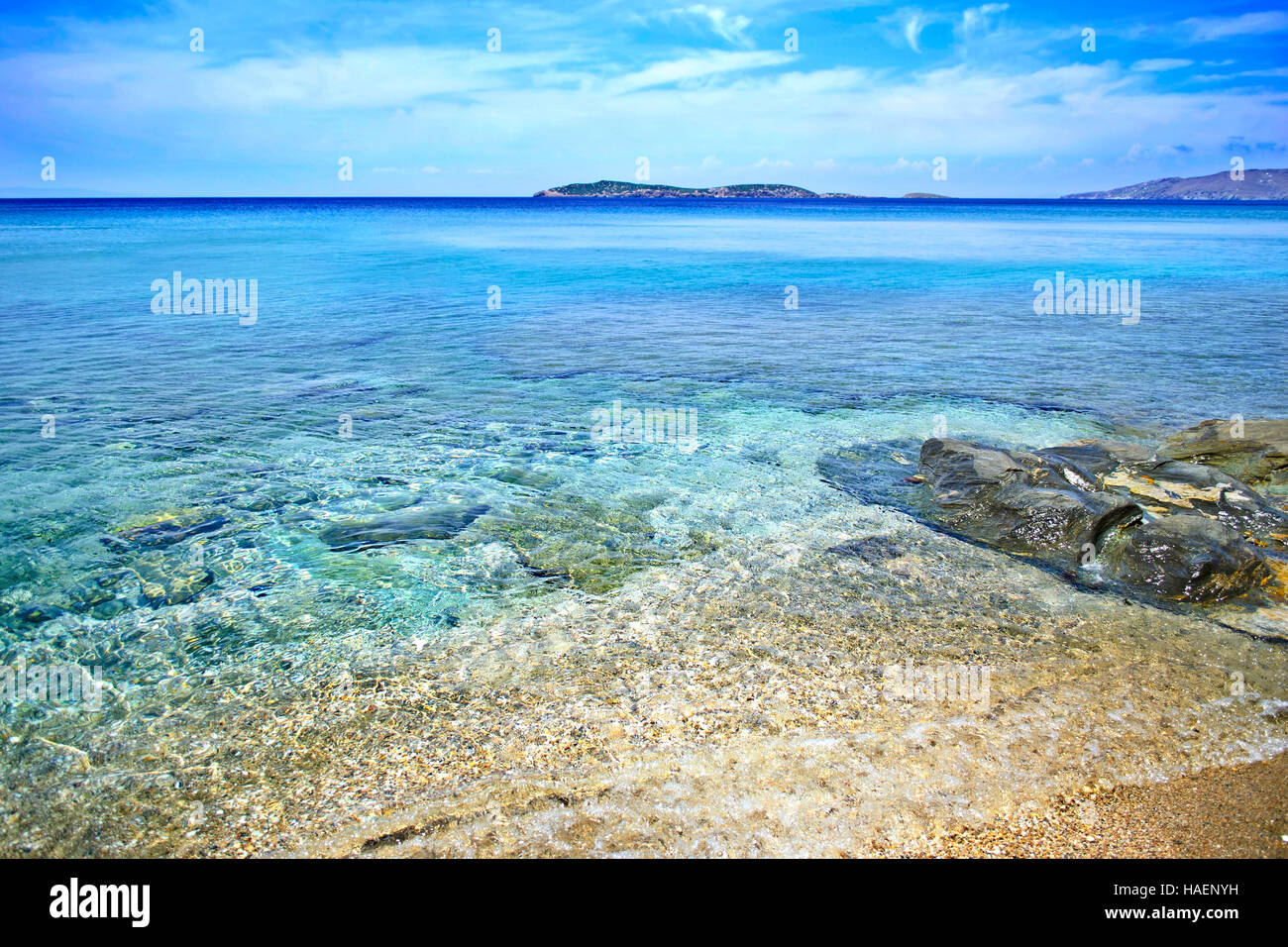 Batsi beach in Andros island Cyclades Greece Stock Photo Alamy