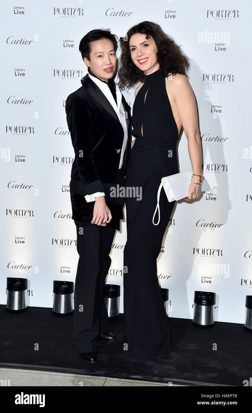 Lara Bohinc and Rosey Chan (left) attending the Letters Live Black Tie