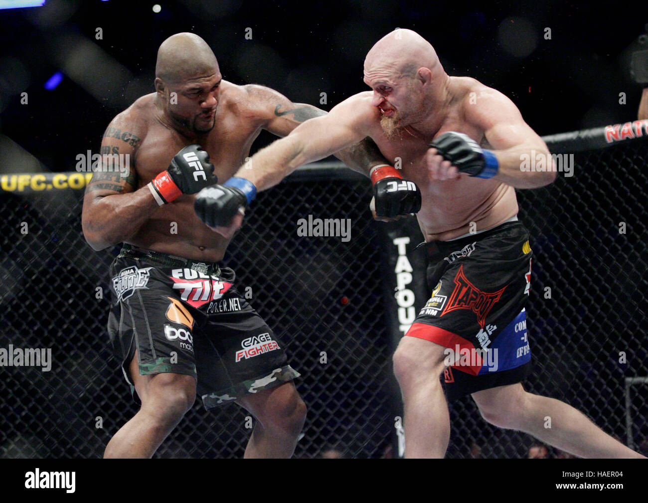 Quinton 'Rampage" Jackson, left, fights Keith Jardine during UFC 96 at