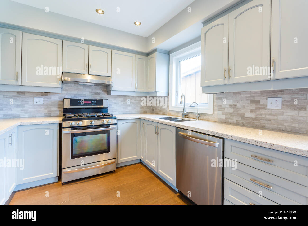 Kitchen interior in new luxury home Stock Photo