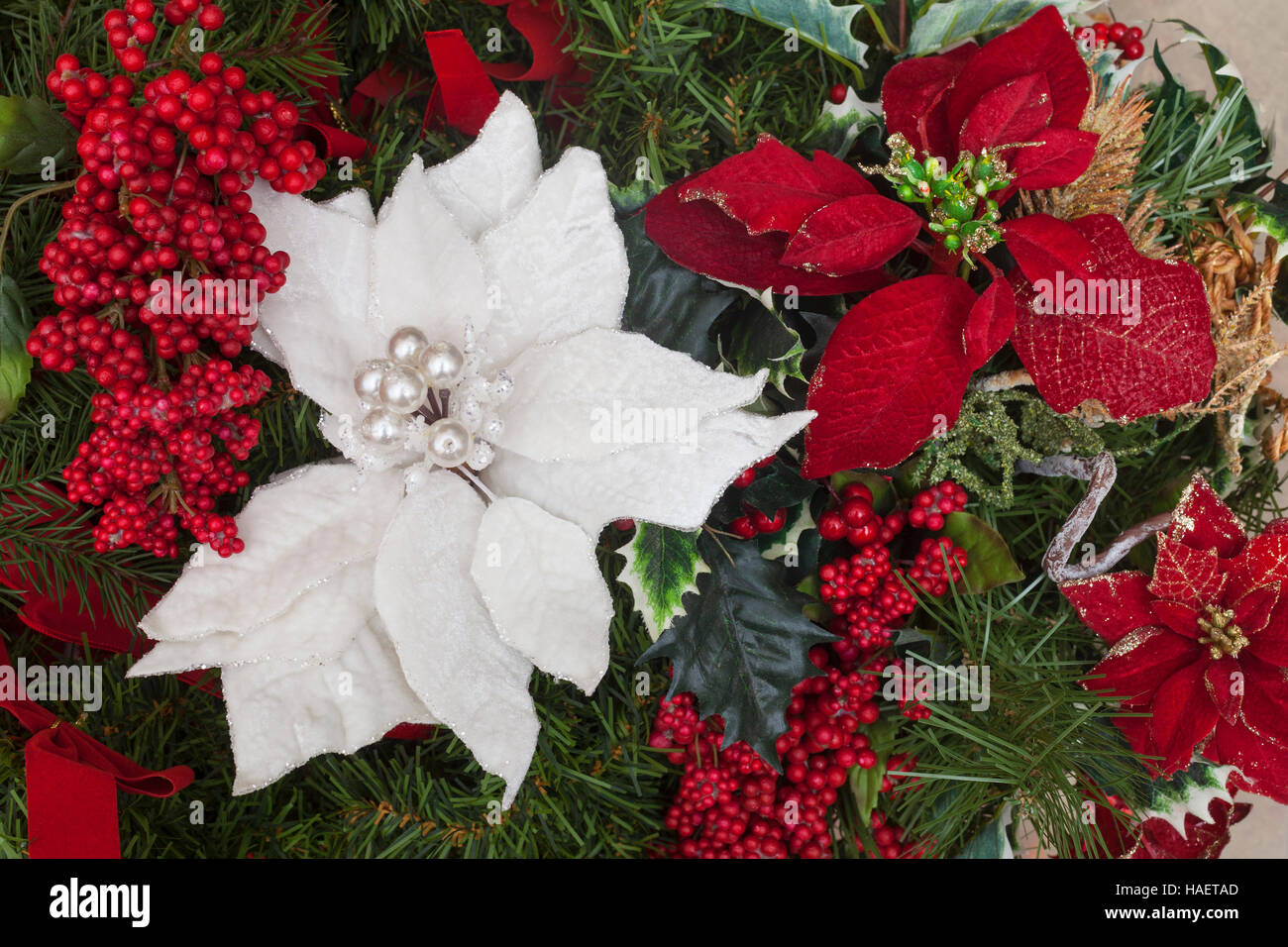 Christmas decorations in a box close-up Stock Photo