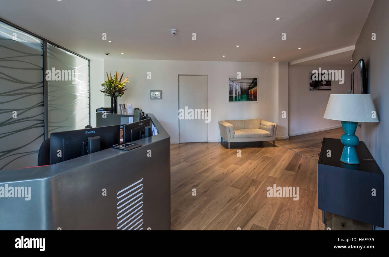 Temporary reception to apartments. Canaletto Apartments, London, United Kingdom. Architect: UNStudio, 2016. Stock Photo