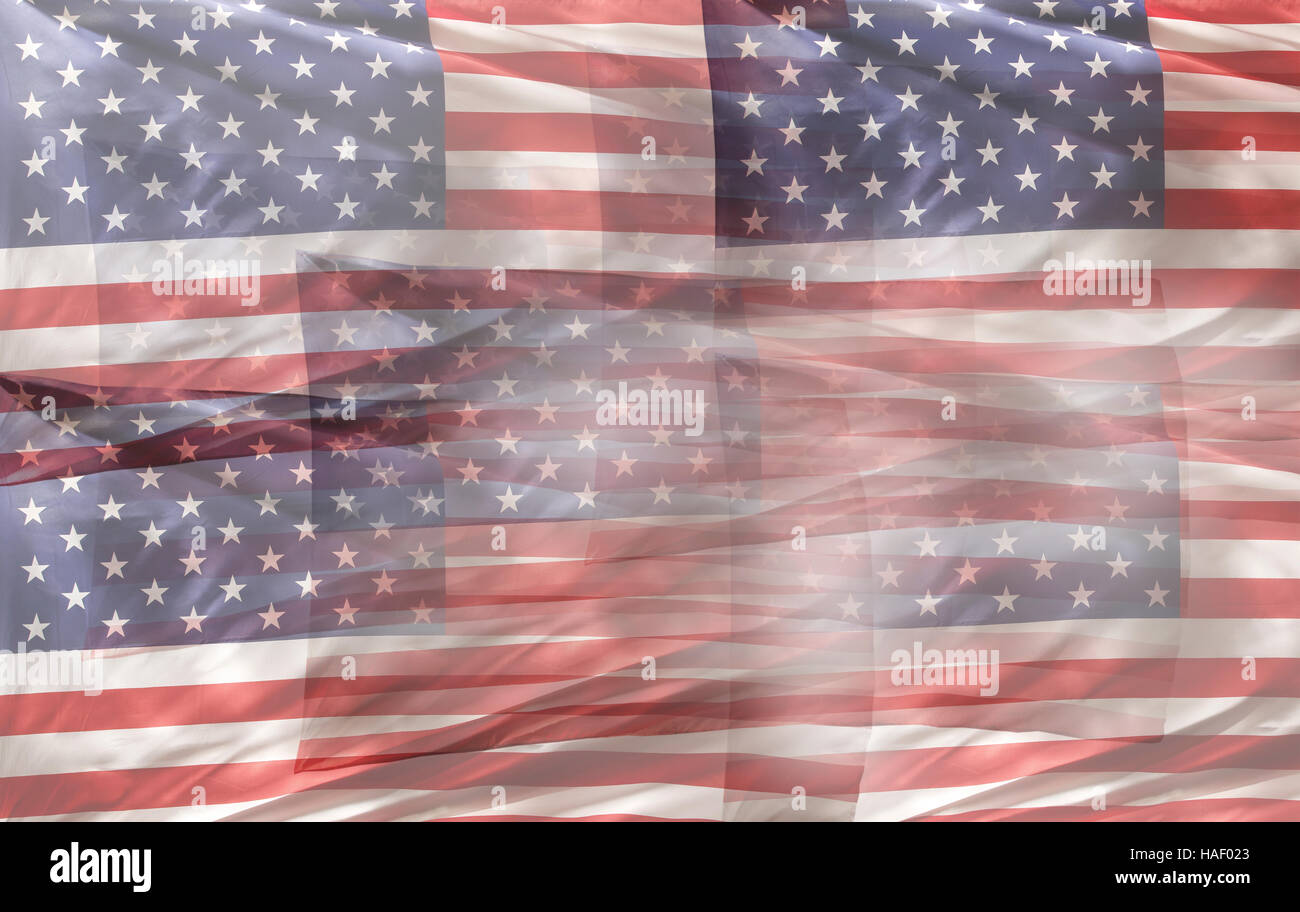 Multiple American flags overlapping Stock Photo - Alamy